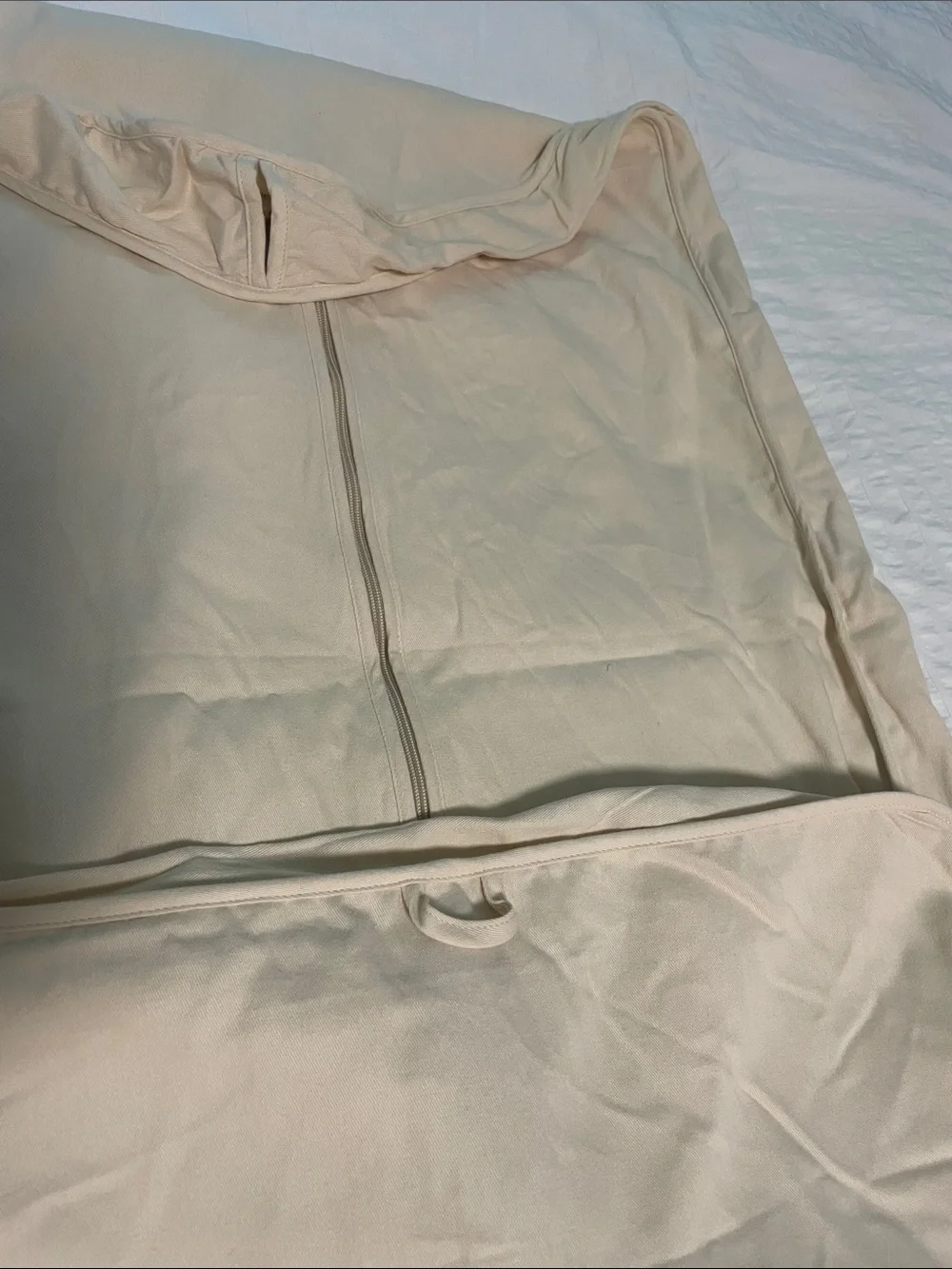 Louis Vuitton Beige Garment Bag with Black Hangers and Gold Hooks